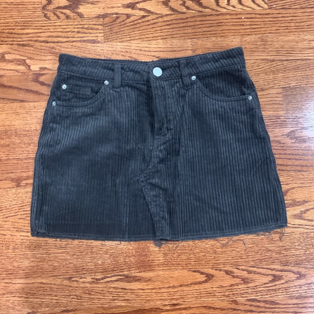 BDG Dark Green Corduroy Mini Skirt